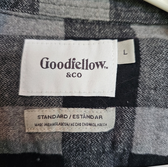 Goodfellow & Co Black and Gray Checkered Men's Shirt - Picture 3 of 4